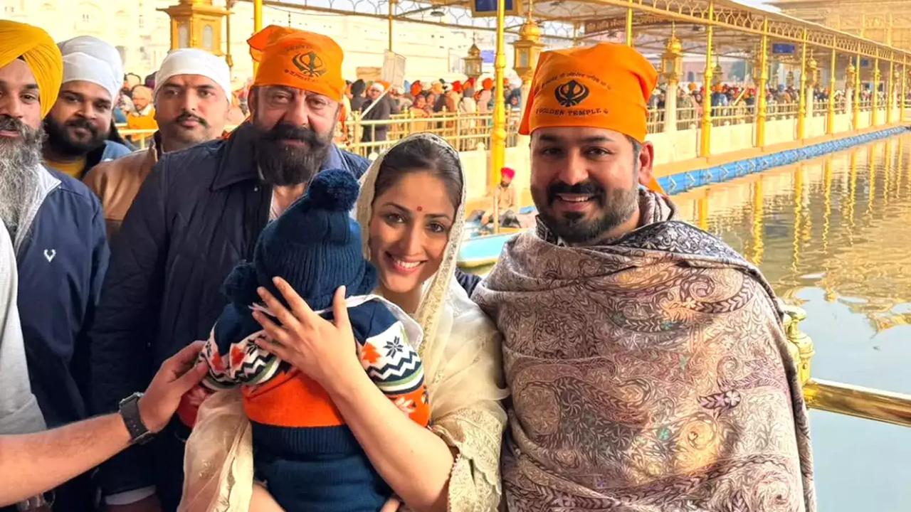यामी गौतम ने पति, बेटा व संजय दत्त के साथ स्वर्ण मंदिर में माथा टेका