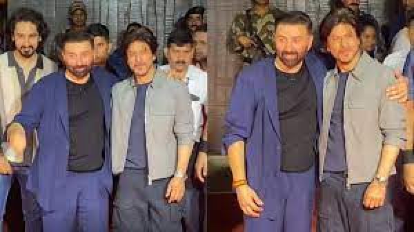 शाहरुख खान और सनी देओल 'गदर-2' की सक्सेस पार्टी में 30 साल बाद एक साथ नजर आए