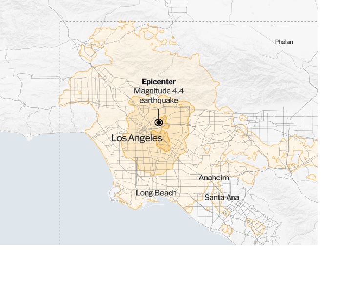 अमेरिका में भूकंप से हिली धरती, दक्षिणी कैलिफोर्निया के लाखों लोग प्रभावित