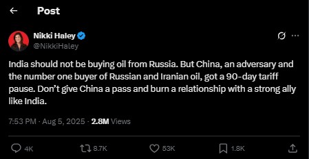  टैरिफ नीति पर ट्रंप को निक्की हेली की सलाह- भारत जैसे मजबूत सहयोगी से रिश्ते न बिगाड़ें