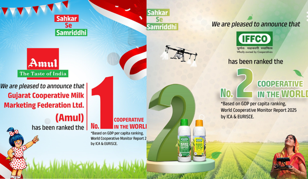  आईसीए वैश्विक रैंकिंग में इफको और अमूल ने हासिल किया शीर्ष स्थान