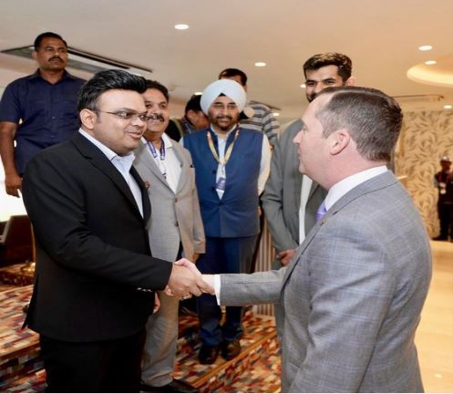 क्रिकेट के तेज विस्तार पर चर्चा: वानखेड़े में आईसीसी चेयरमैन जय शाह से मिले अमेरिका के राजदूत