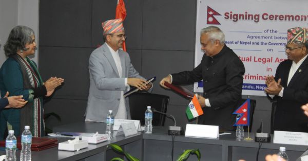 नेपाल-भारत के बीच पारस्परिक कानूनी सहायता संबंधी समझौते पर हस्ताक्षर