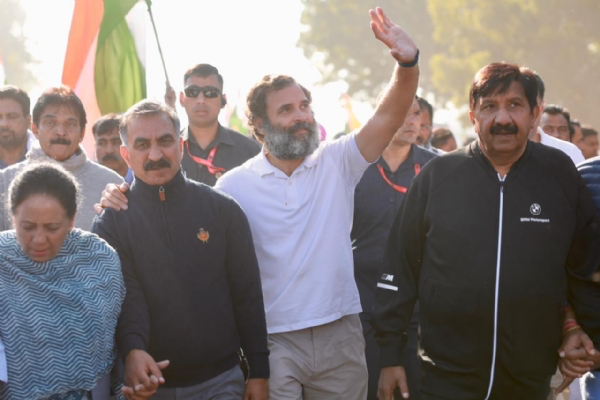 भारत जोड़ो यात्रा में शामिल हुए मुख्यमंत्री सुख्खू और विधायकगण