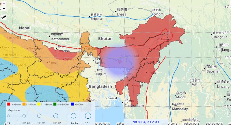 असम के शोणितपुर जिला में 4.4 तीव्रता का भूकंप