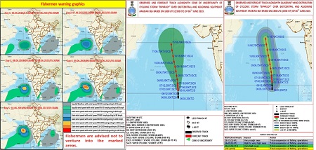 अरब सागर के ऊपर बना चक्रवाती तूफान बिपरजॉय उत्तर की ओर बढ़ रहा है। अगले 24 घंटे में इसके भीषण चक्रवात में बदलने की आशांका