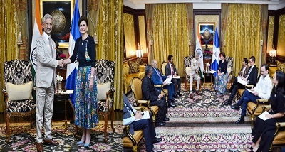 विदेश मंत्री डॉ. एस. जयशंकर ने डोमिनिकन गणराज्य की उपराष्ट्रपति राक्वेल पेना से भेंट की