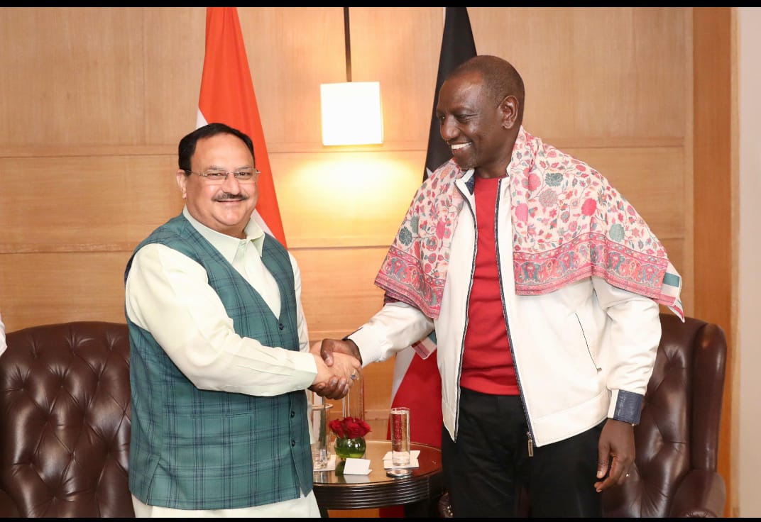 जेपी नड्डा ने की केन्या के राष्ट्रपति से मुलाकात