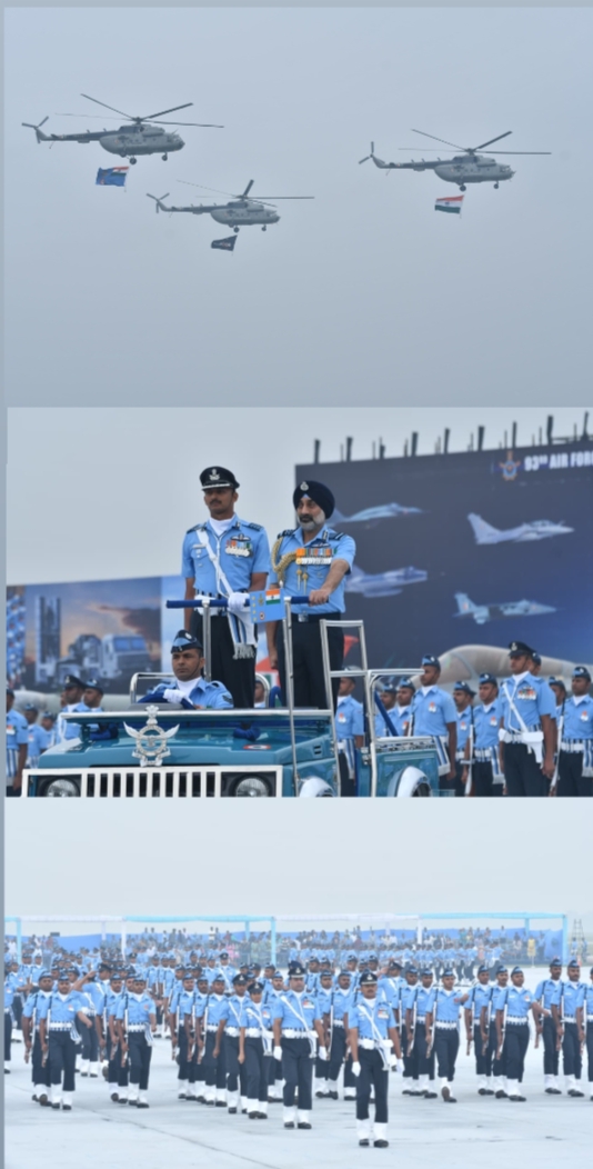  वायु सेना दिवस: हिंडन एयरबेस पर दिखी भारतीय वायुसेना की ताकत, परेड में शामिल हुए राफेल, सुखोई और मिग-29