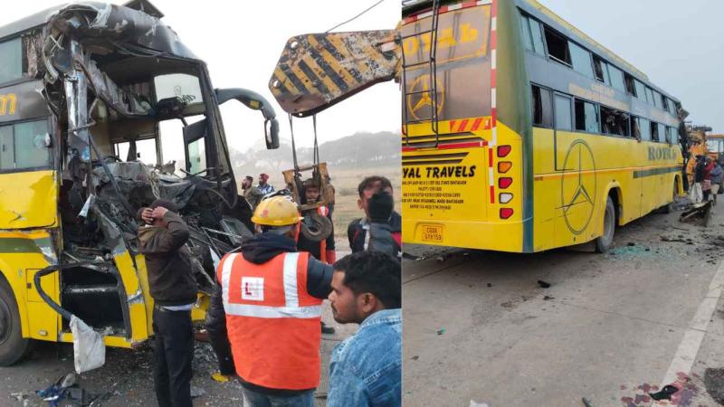  बिहार से रायपुर आ रही रॉयल बस खड़े ट्रेलर से टकराई, 16 यात्री घायल, 12 गंभीर