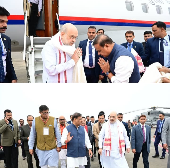  असम पहुंचे केंद्रीय गृहमंत्री अमित शाह, हवाई अड्डे पर मुख्यमंत्री ने किया स्वागत