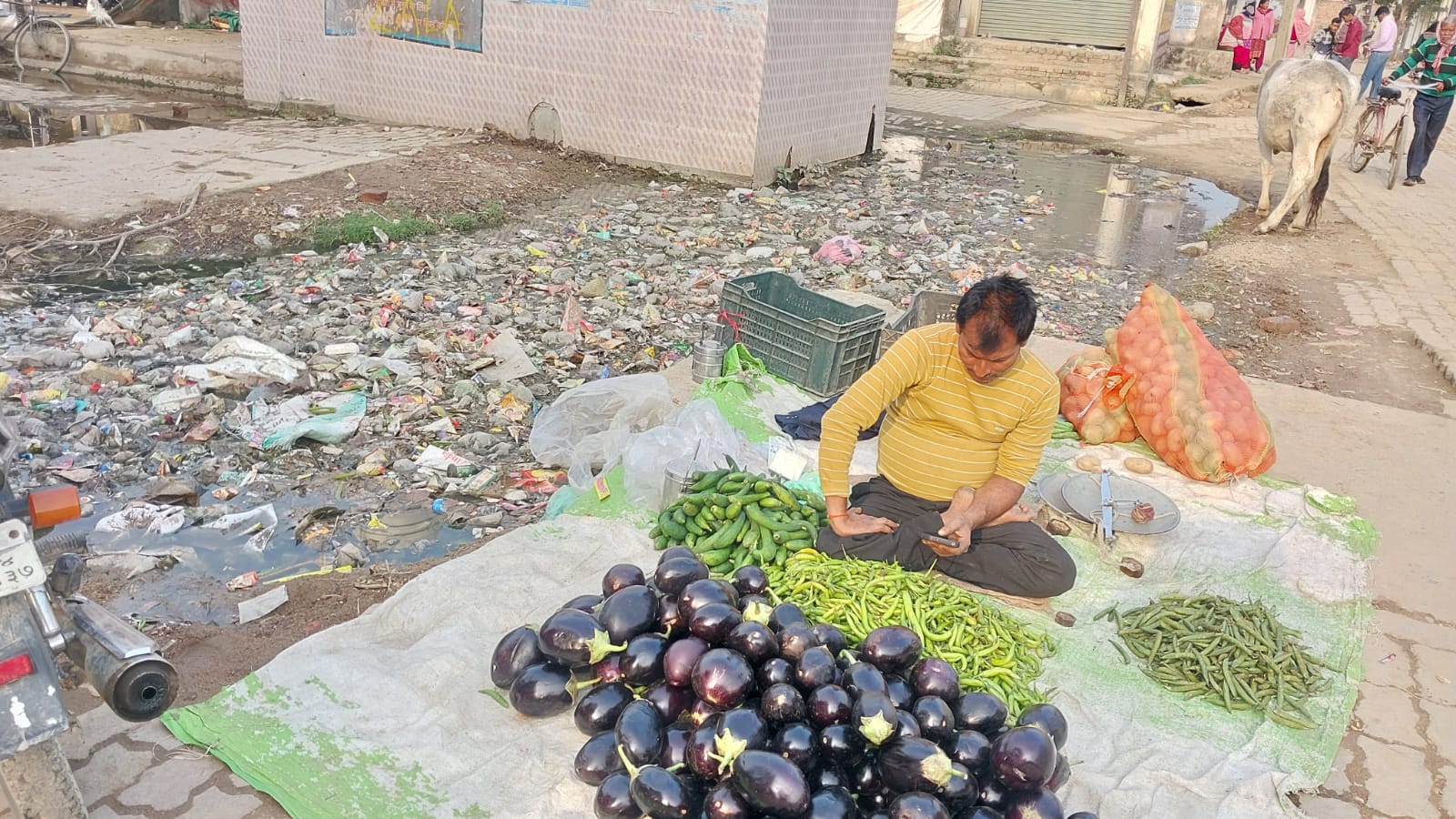  सब्जी मंडी व प्राचीन मेला ग्राउंड क्षेत्र में गंदगी से बजबजाई नालियां, दुर्गंध से जनजीवन प्रभावित