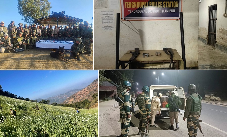 मणिपुरः भारी मात्रा में हथियार एवं गोला-बारूद बरामद, नष्ट की 27 एकड़ अवैध अफीम की खेती