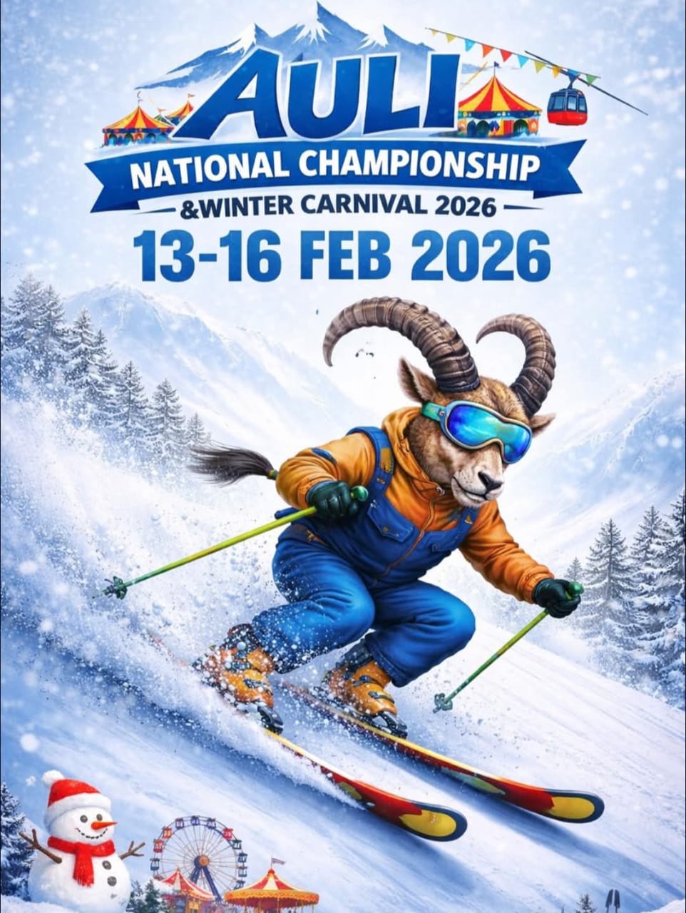 मुख्य स्लोप नंदा देवी स्कीइंग स्लोप राष्ट्रीय प्रतियोगिताओं और विंटर कार्निवाल के लिए तैयार