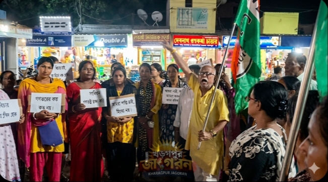 अभिषेक बनर्जी पर हमले के विरोध में खड़गपुर में तृणमूल का मार्च