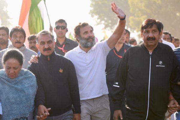 भारत जोड़ो यात्रा में शामिल हुए मुख्यमंत्री सुख्खू और विधायकगण