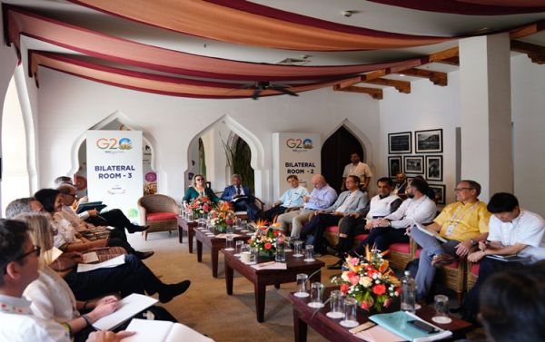 कर्नाटक: हम्&zwj;पी में चल रही जी-20 शेरपाओं की तीसरी बैठक में जी-20 लीडर्स घोषणा पत्र के मसौदे पर कर रहे हैं विचार विमर्श