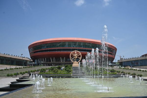 भारत मंडपम में लगाई गई अष्टधातु से बनी 'नटराज' की 22 फीट ऊंची प्रतिमा