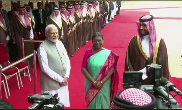 सऊदी अरब के क्राउन प्रिंस मोहम्मद बिन सलमान का राष्ट्रपति भवन में औपचारिक स्वागत