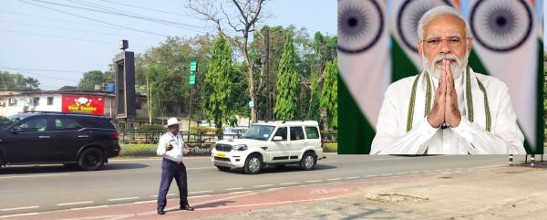 प्रधानमंत्री मोदी कड़ी सुरक्षा के बीच अंबिकापुर रवाना