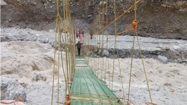 सिक्किम : भारतीय सेना ने 48 घंटे से भी कम समय में बनाया सस्पेंशन ब्रिज