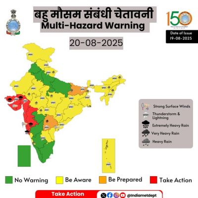 आईएमडी ने गुजरात, गोवा और तटीय महाराष्ट्र के लिए रेड अलर्ट जारी किया; कई राज्यों में भारी बारिश का अनुमान