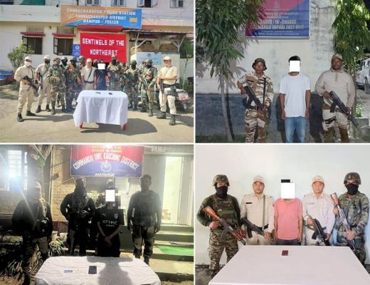 मणिपुरः अलग-अलग अभियानों में 4 उग्रवादी गिरफ्तार