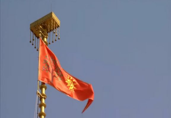  प्रधानमंत्री नरेन्द्र माेदी ने राम मंदिर के शिखर पर किया ध्वजारोहण, आकर्षक सज्जा और जयकारे की गूंज