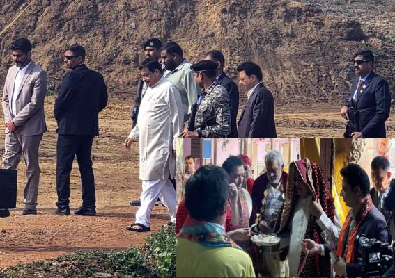  केंद्रीय मंत्री नितिन गडकरी पहुंचे बरसाना, राधारानी के किए दर्शन
