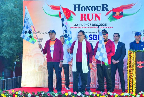  जयपुर में &lsquo;वेटरन्स ऑनर्स रन&rsquo;, 21 किमी हाफ मैराथन में धर्मेंद्र पूनिया प्रथम