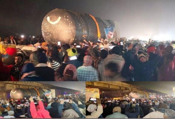 पूर्वी चंपारण पहुंचा दुनिया का सबसे विशाल शिवलिंग, दर्शन को उमड़े श्रद्धालु