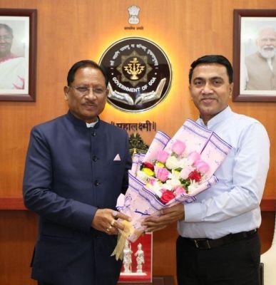 छत्तीसगढ़ के मुख्यमंत्री साय ने गोवा के मुख्यमंत्री डॉ. प्रमोद सावंत से की सौजन्य भेंट