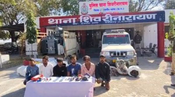 जांजगीर-चांपा : ट्रांसफार्मर, कॉपर और एल्युमिनियम चोरी करने वाला अंतरजिला संगठित गिरोह बेनकाब, छह आरोपित गिरफ्तार