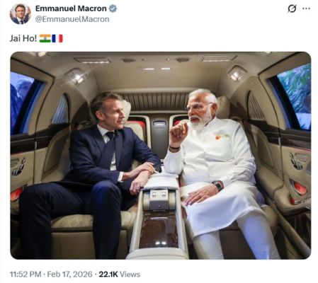 प्रधानमंत्री मोदी से मिलकर फ्रांस के राष्ट्रपति मैक्रों ने कहा- जय हो!