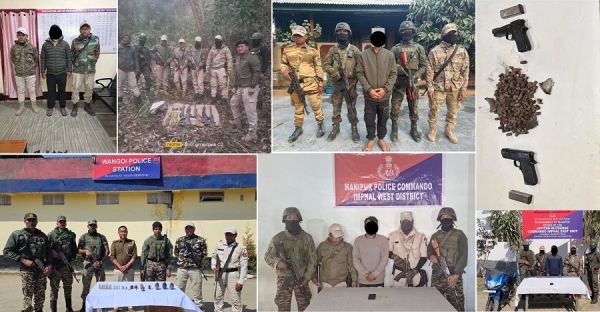 मणिपुर में भारी मात्रा में हथियार-बारूद बरामद, उग्रवादी कैडर और जेल वार्डन गिरफ्तार