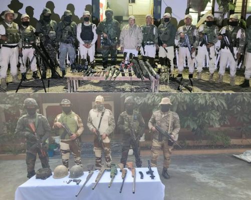  थौबल एवं चंदेल जिलों से भारी मात्रा में हथियार एवं गोला-बारूद बरामद