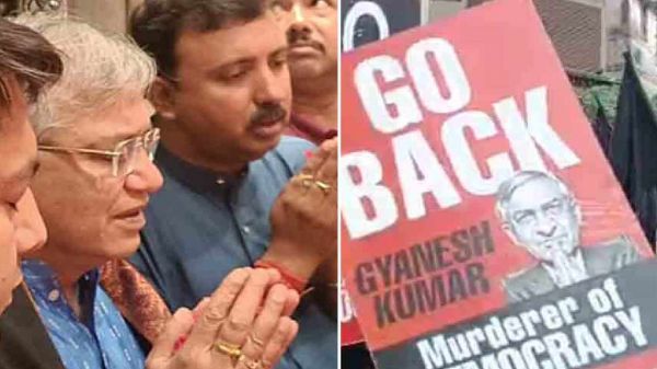 कोलकाता: कालीघाट मंदिर पहुंचे मुख्य निर्वाचन आयुक्त ज्ञानेश कुमार, विरोध प्रदर्शन के बीच किया दर्शन