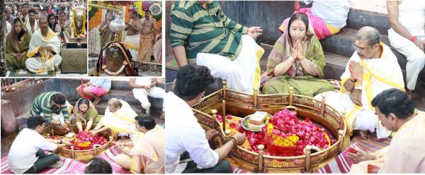  धर्मेंद्र प्रधान सपत्नीक बाबा महाकाल की भस्म आरती में हुए शामिल, नंदी हाल में बैठकर लगाया ध्यान