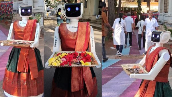 तमिलनाडुः मतदाताओं का स्वागत करने वाले &lsquo;रोबोट&rsquo; ने खींचा लोगों का ध्यान