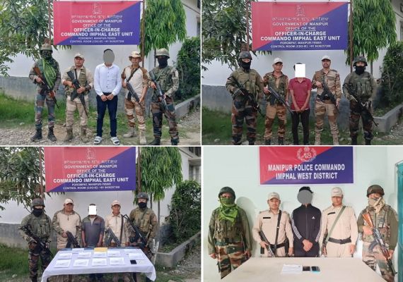 मणिपुर में पूर्वी इंफाल जिले के अलग-अलग हिस्सों से चार उग्रवादी गिरफ्तार
