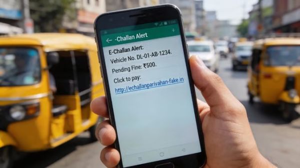 फर्जी ई-चालान मैसेज भेजकर दस लाख की ठगी