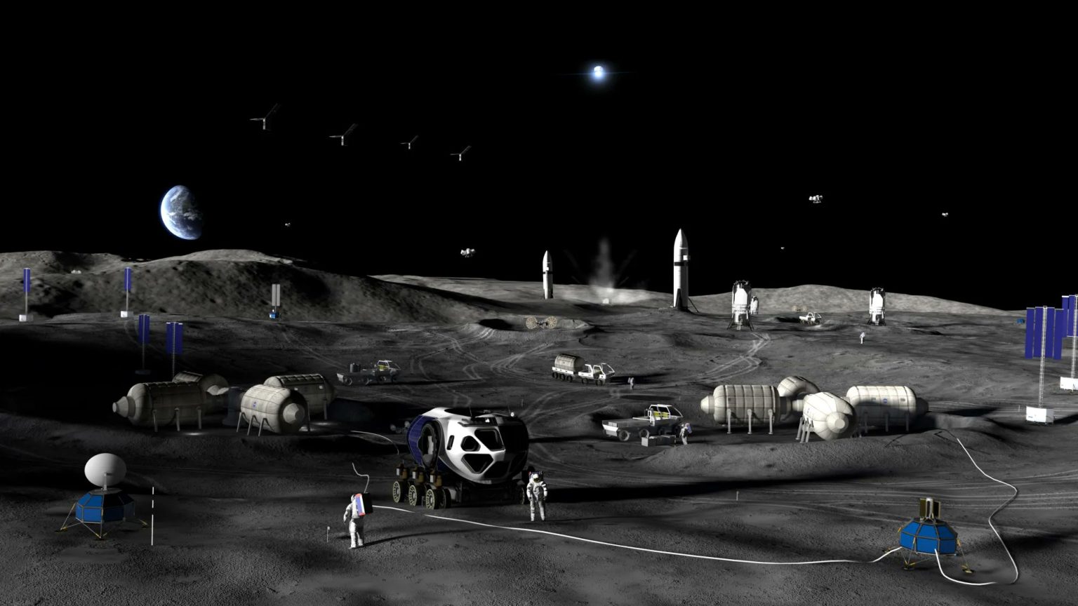 चंद्रमा के दक्षिणी ध्रुव पर ड्रोन और रोबोट तैनात करेगा NASA