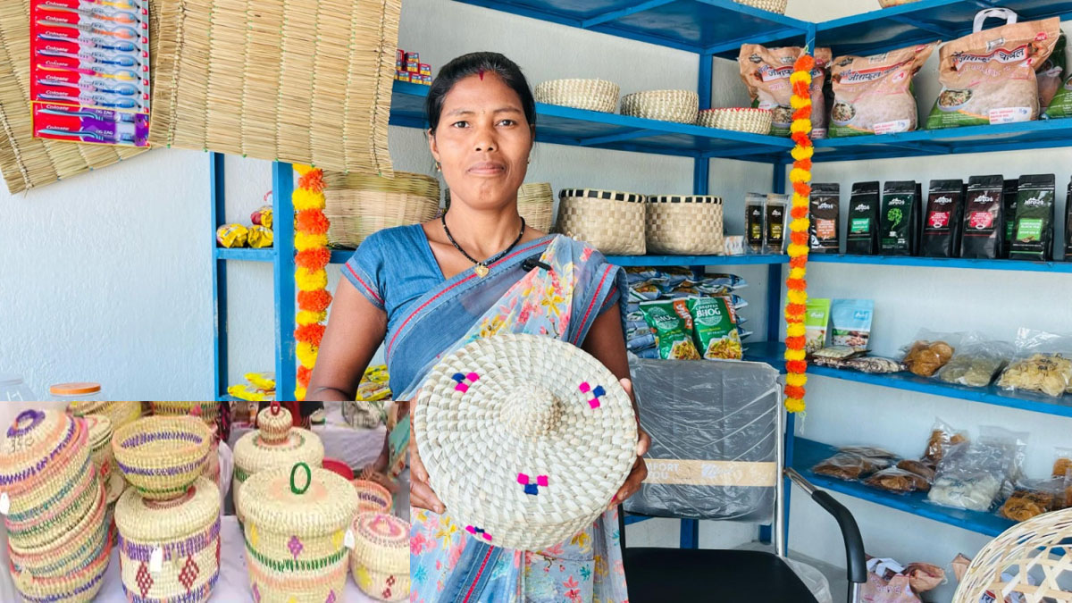 छिंद कांसा की सुंदर टोकरियों से रिंकी यादव बनीं आत्मनिर्भर