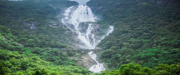 अर्धचंद्राकार चोटी पर कोंकणी नमक एक झरना स्थित है 